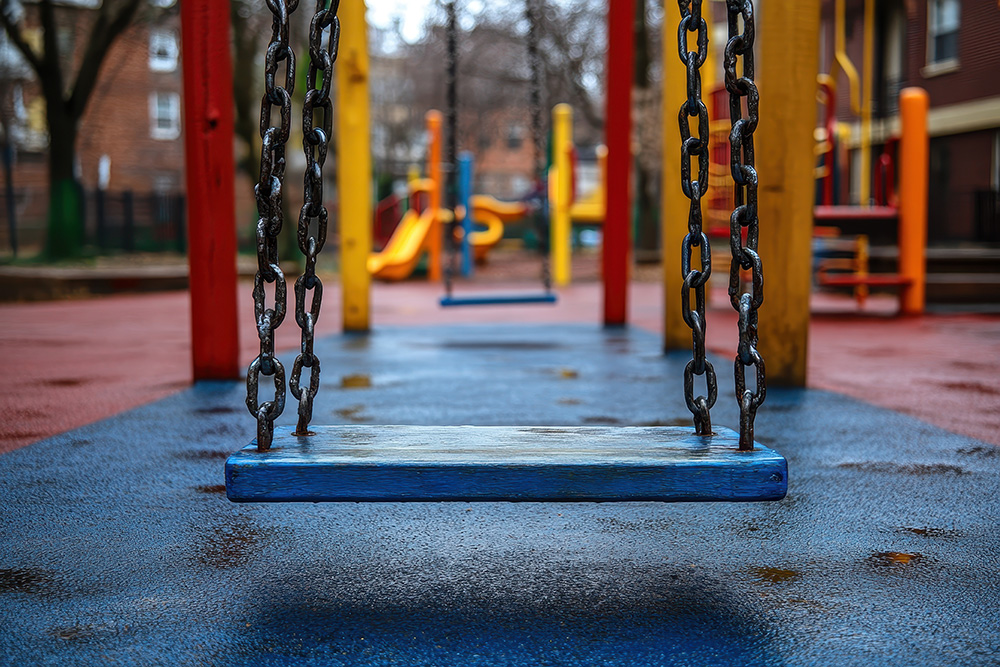 A photo of a swing in playground